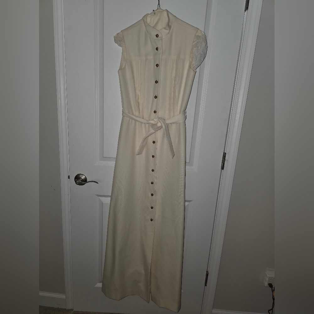True Vintage Cream Button Down Maxi